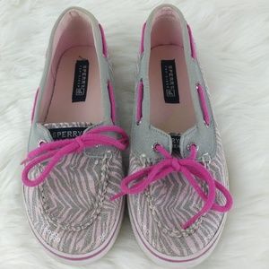 Sperry Top-Sider Girls Zebra Print Slip-On Loafers